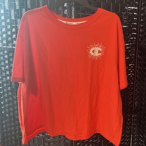 NWT Champion short sleeve cropped t-shirt poppy orange Women size 3X